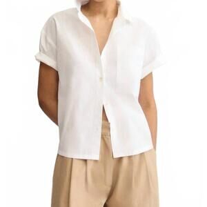 NEW ARLO MOTT clark split back top in white